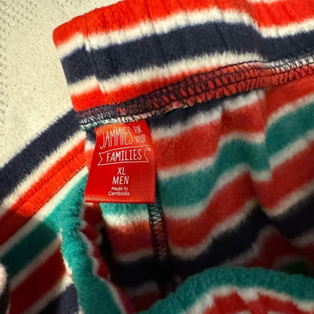 Cozy set of Holiday Christmas Pajama pants Candy Cane Striped Men Woman Set!
